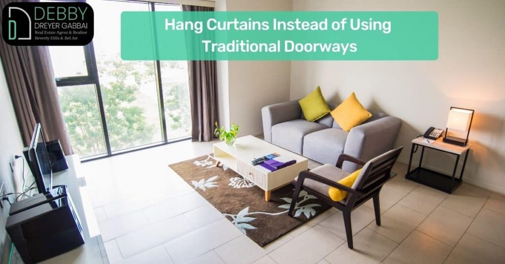 Hang Curtains Instead of Using Traditional Doorways